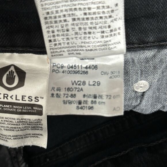 Levis 511 Jeans Mens 28x29 Black Slim Authentic Straight Premium Classic Casual - Picture 9 of 10